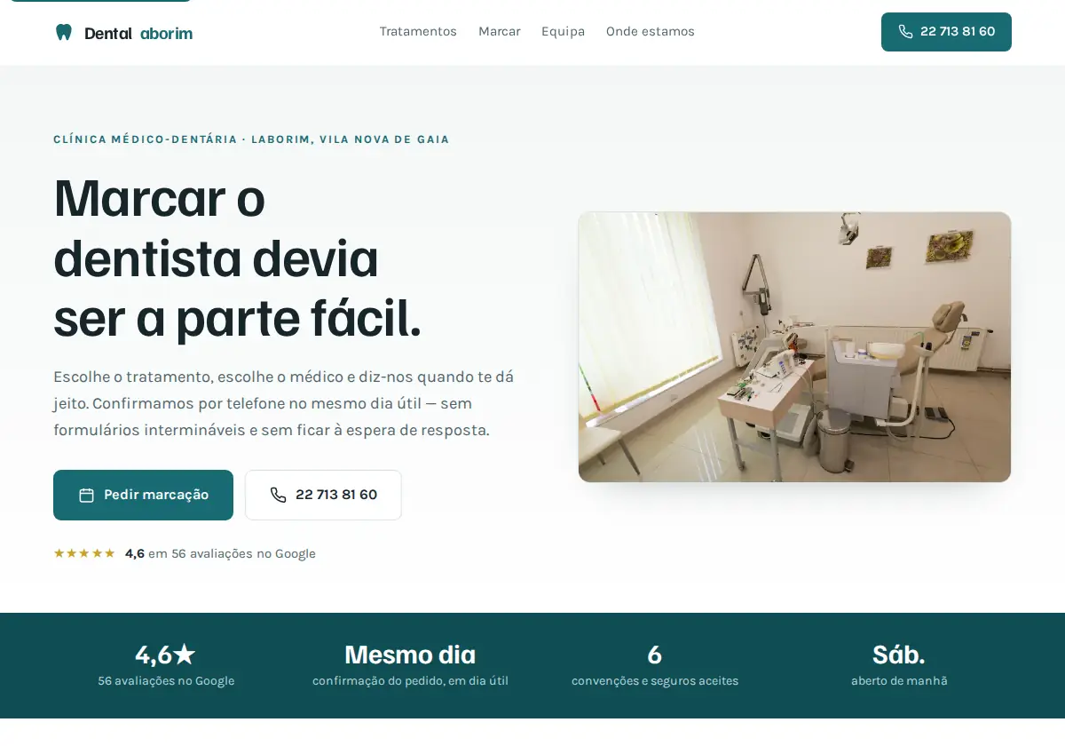 Página inicial de Dentalaborim