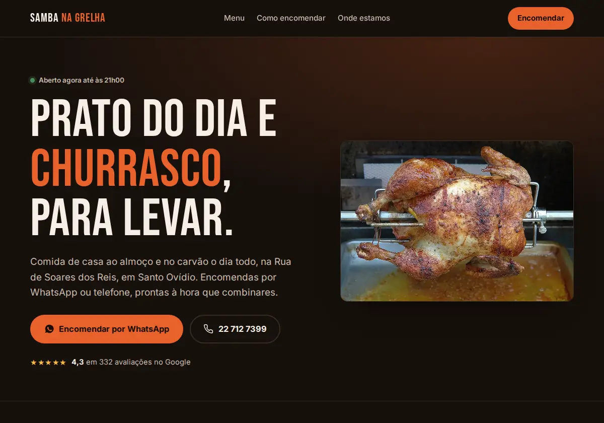 Página inicial de Samba na Grelha