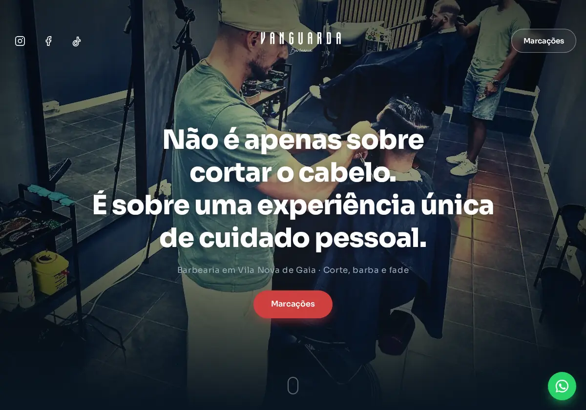 Página inicial de Barbearia Vanguarda